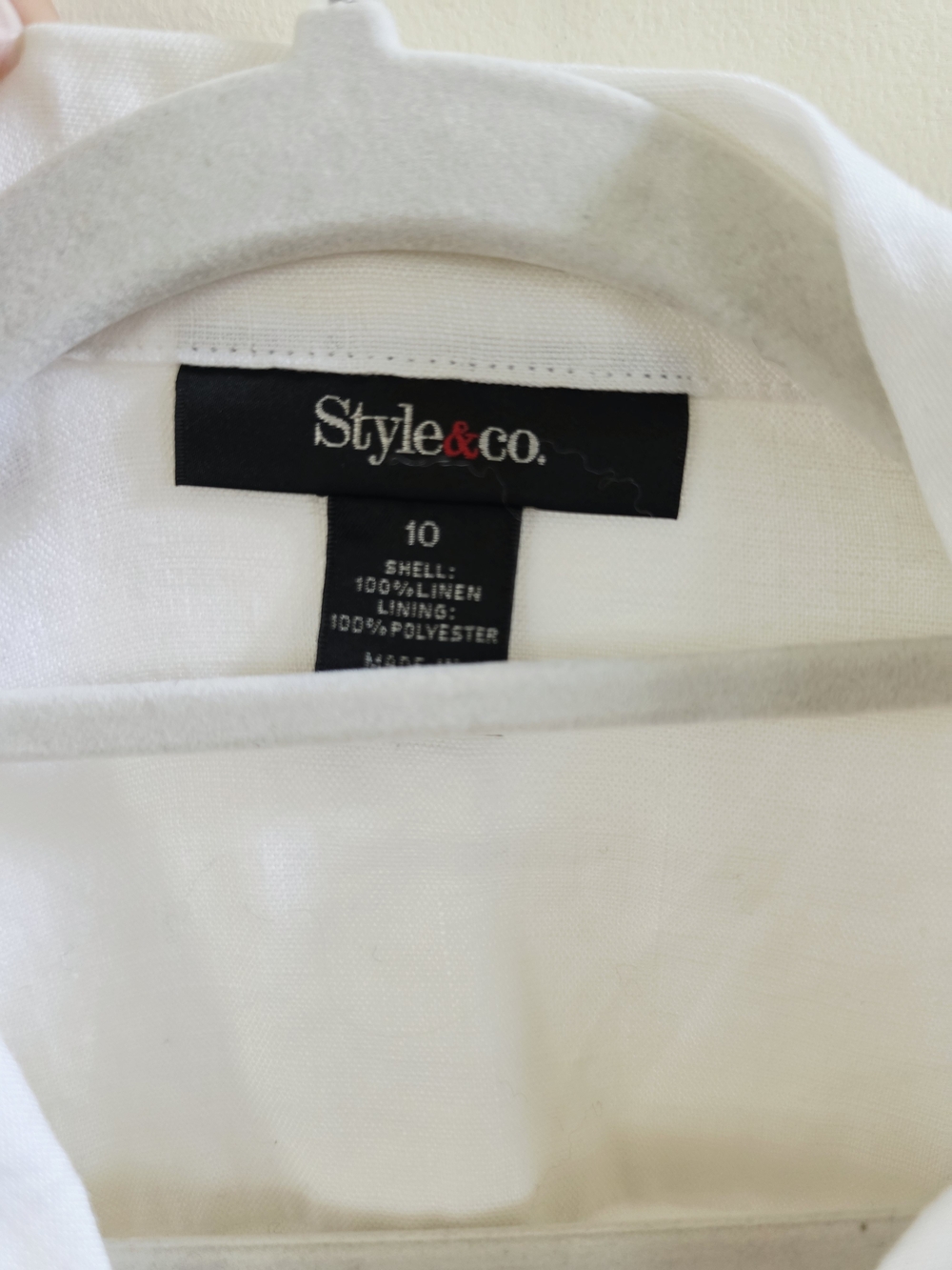 NWT! Style & Co. Linen White Button-Front Midi Dress with Belt Size 10 - Picture 3 of 5